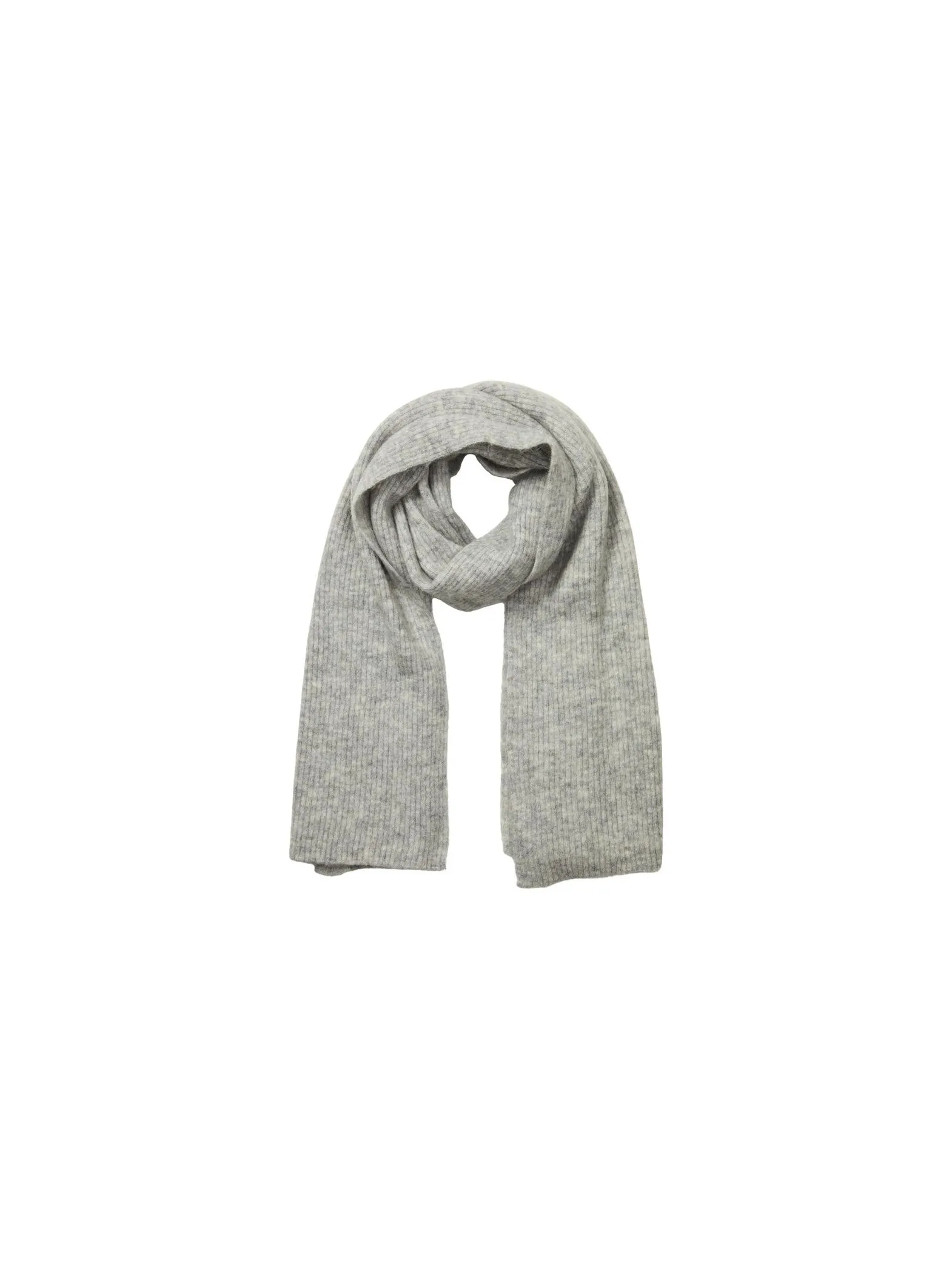 SELECTED FEMME SCARF MALINE KNIT SCARF LIGHT GREY MELANGE