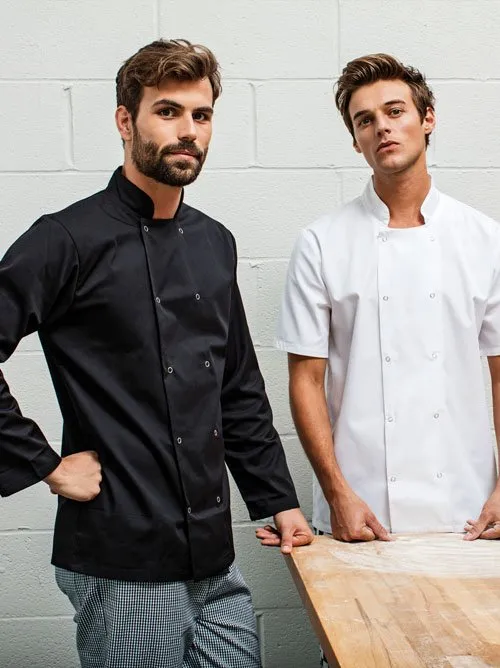 Short Sleeve Chefs Jacket with Press Studs - Banksford UK