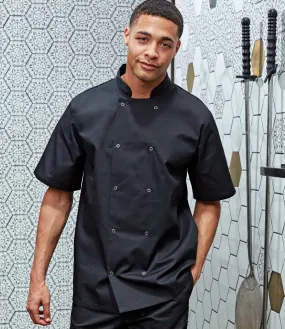 Short Sleeve Chefs Jacket with Press Studs - Banksford UK