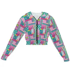 Small World Women's Cropped Zipper Jacket