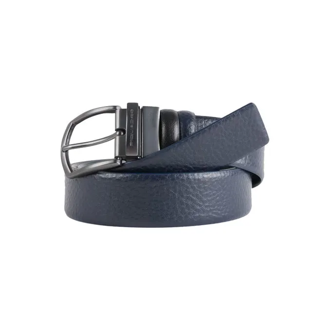 SMOOTH REVERSIBLE BELT Man Black and Blue