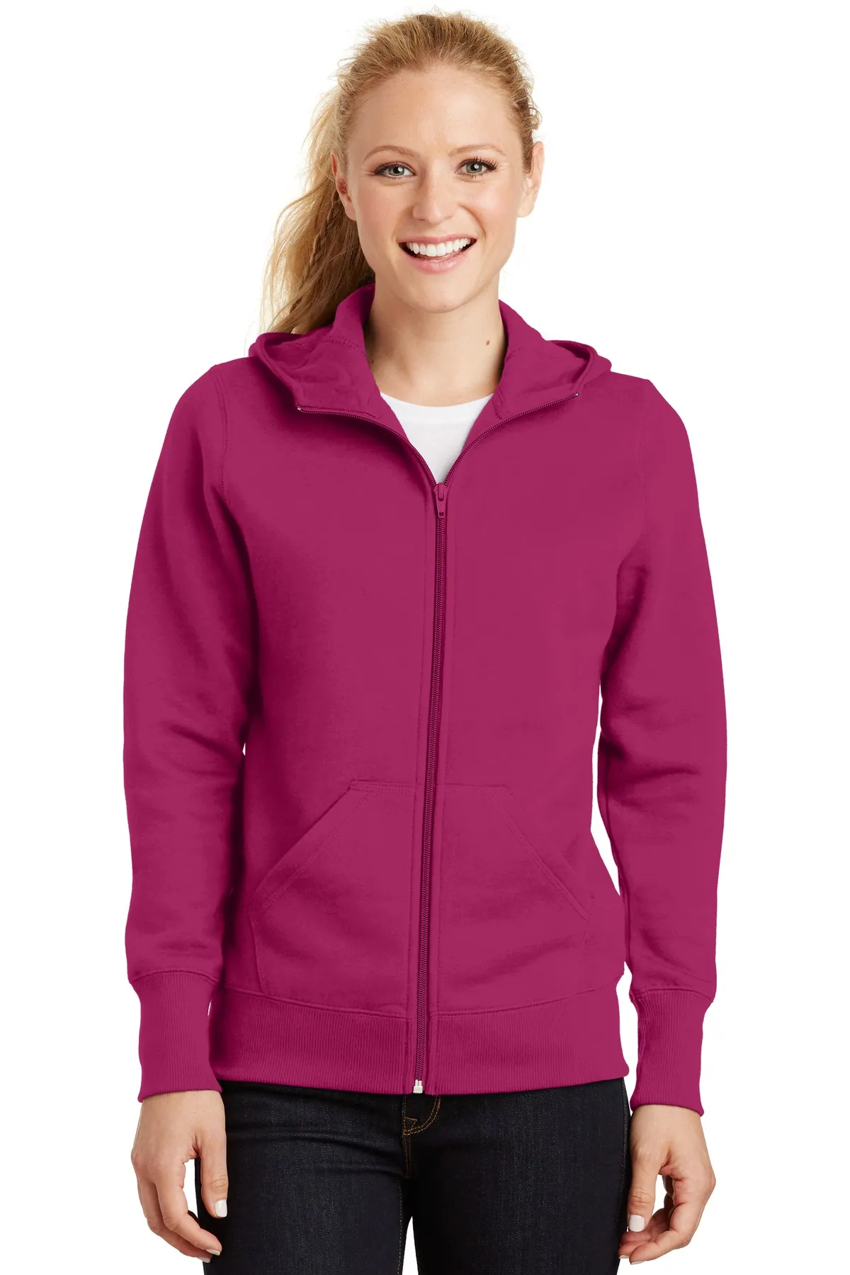 Sport Tek Ladies Full Zip Hooded Fleece Jacket L265 SKU: L265