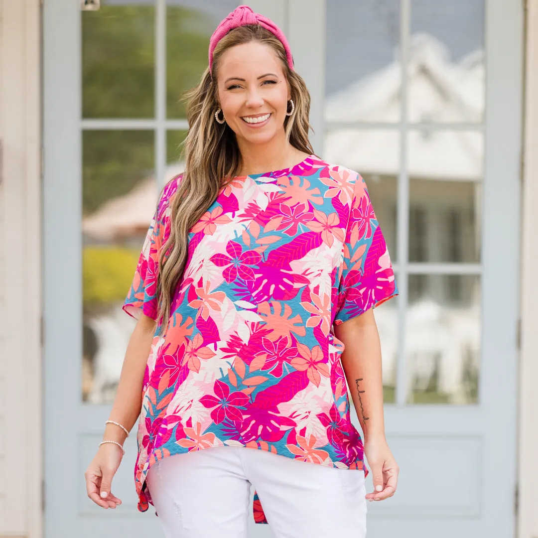 Spring To Life Top, Fuchsia-Magenta