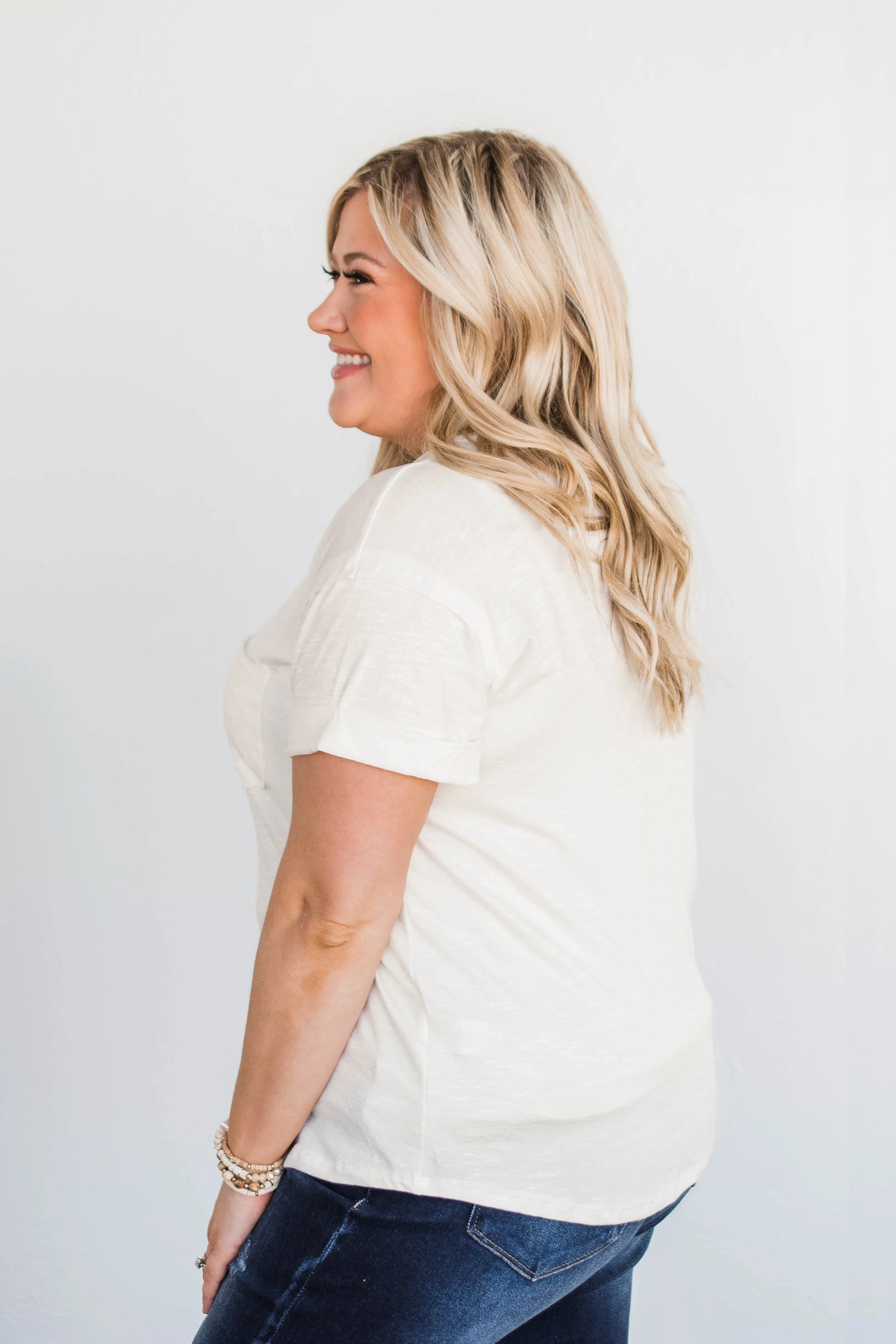 Start My Day Short Sleeve Top- Ivory