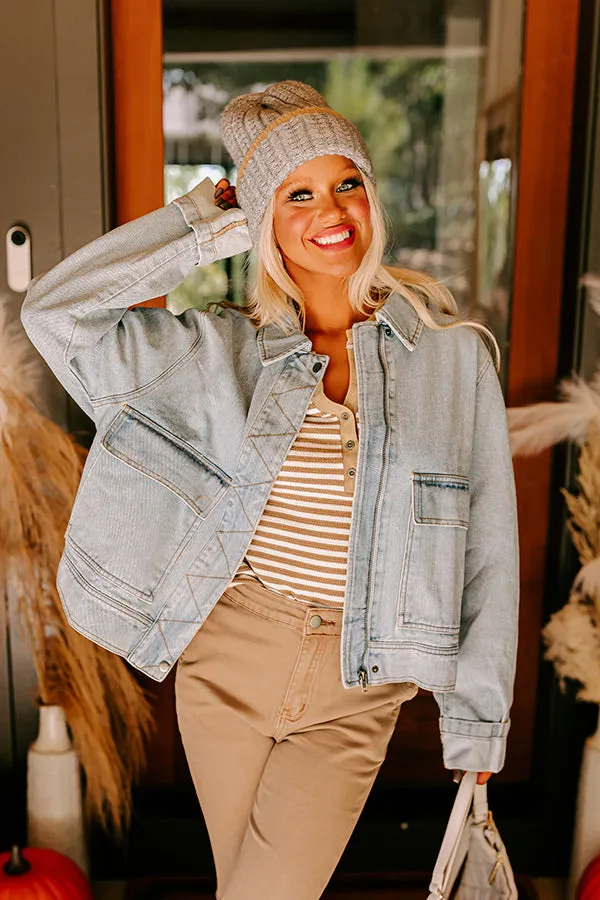 Street Style Denim Jacket in Light Wash