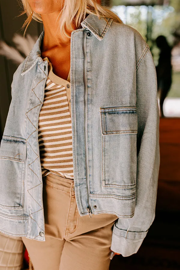 Street Style Denim Jacket in Light Wash