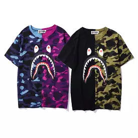 Summer Fashion Camouflage Bapes Shark Short Sleeve