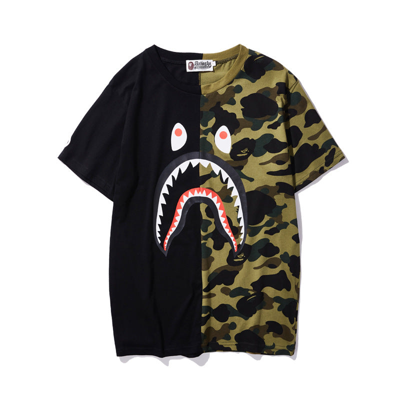 Summer Fashion Camouflage Bapes Shark Short Sleeve