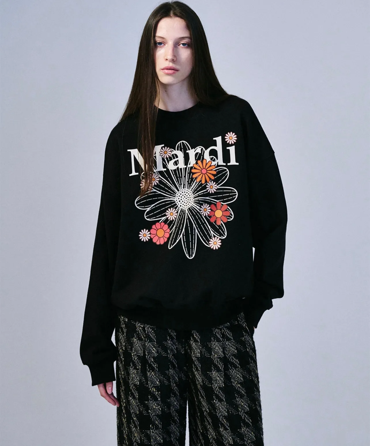 SWEATSHIRT BLOSSOM BLACK CREAM