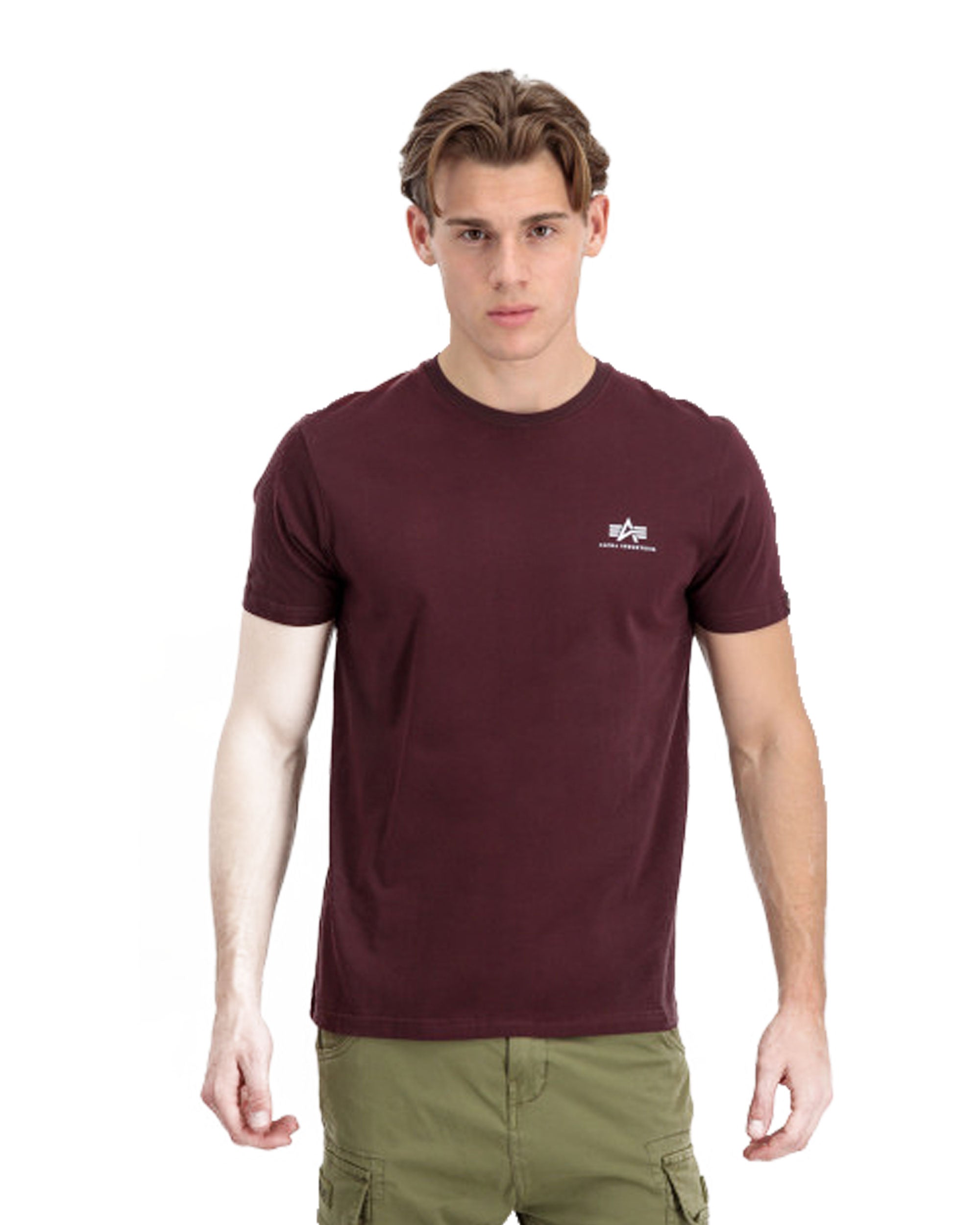 T-Shirt Uomo Alpha Industries Small Logo Bordeaux