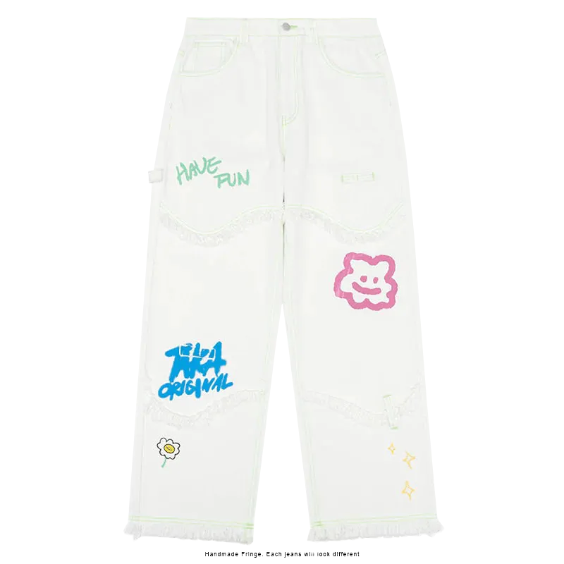 TAKA Original Fun Growing daisy relax fit low-rise jeans