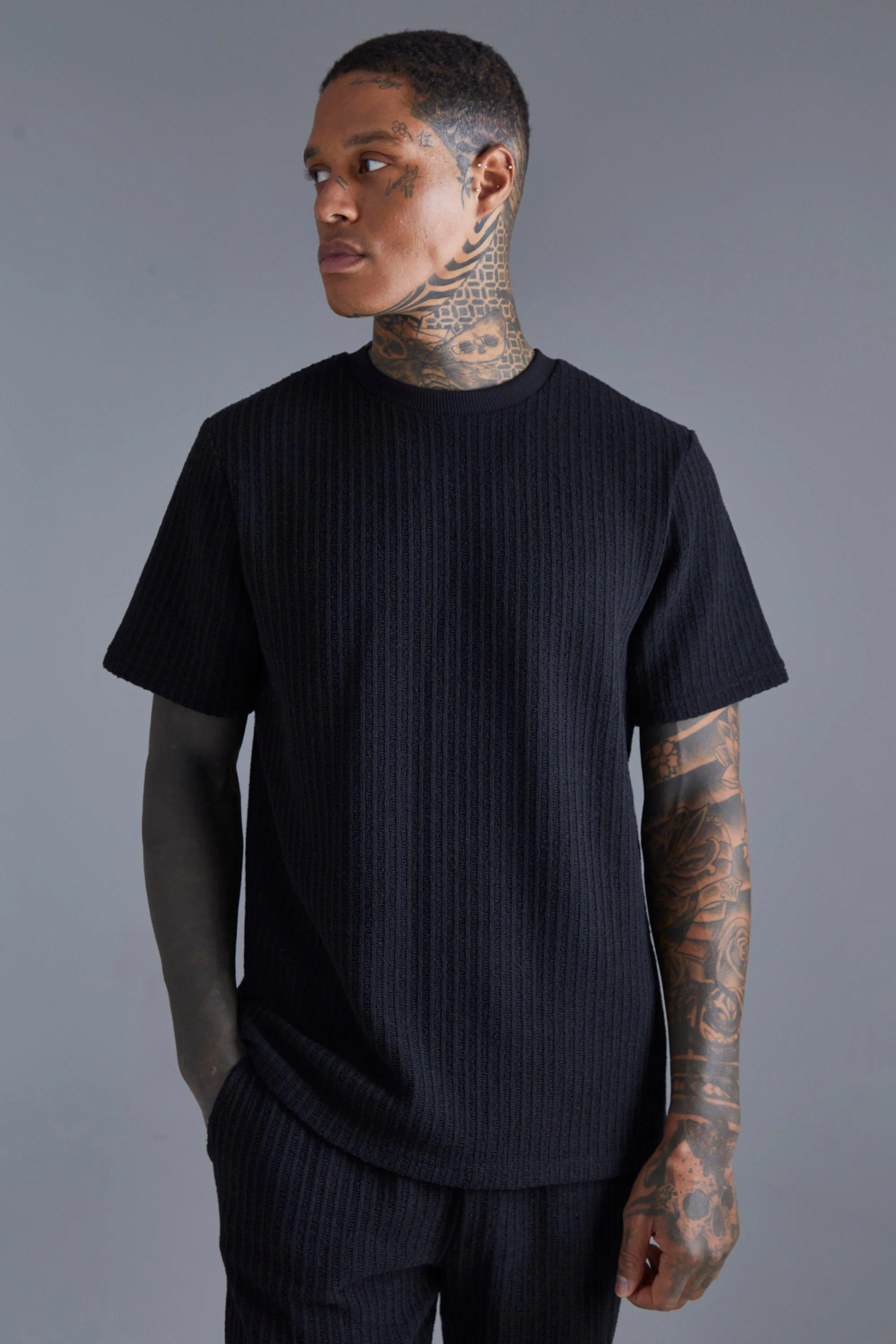 Textured Tshirt | boohooMAN UK