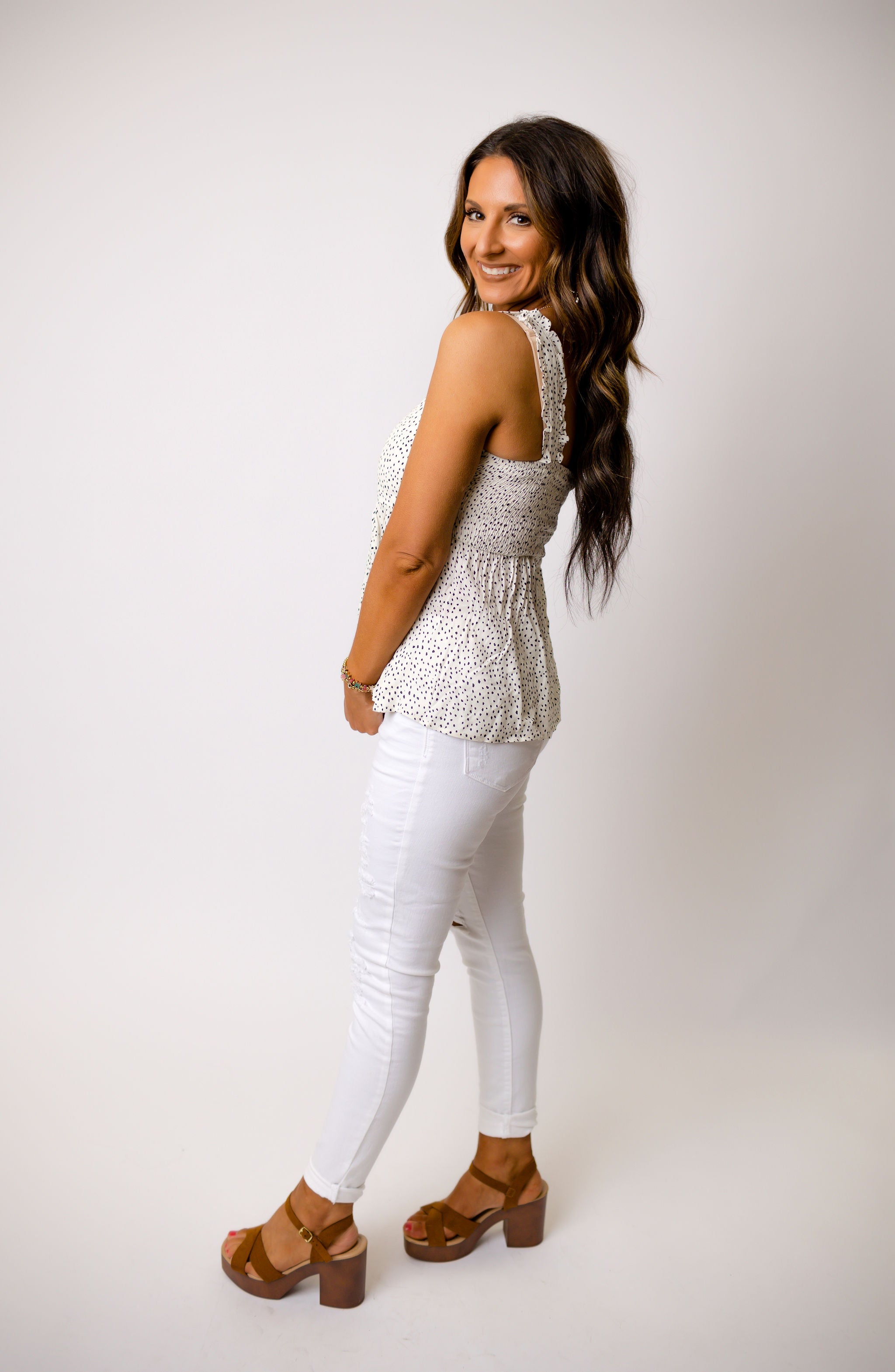 That's The Way Smocked Tank - Ivory