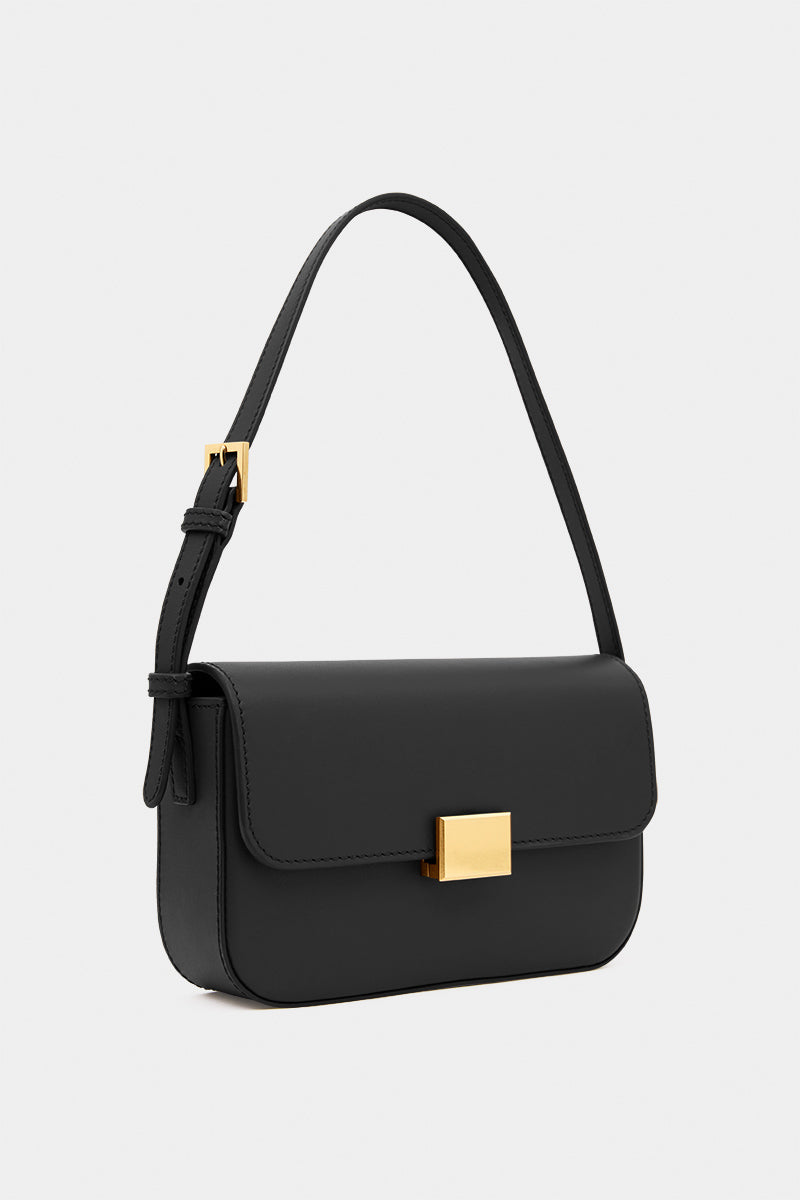 THE MINI SHOULDER BAG - SMOOTH BLACK