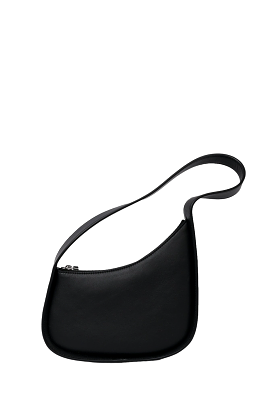 The Row Black Leather 'Half Moon' Shoulder Bag