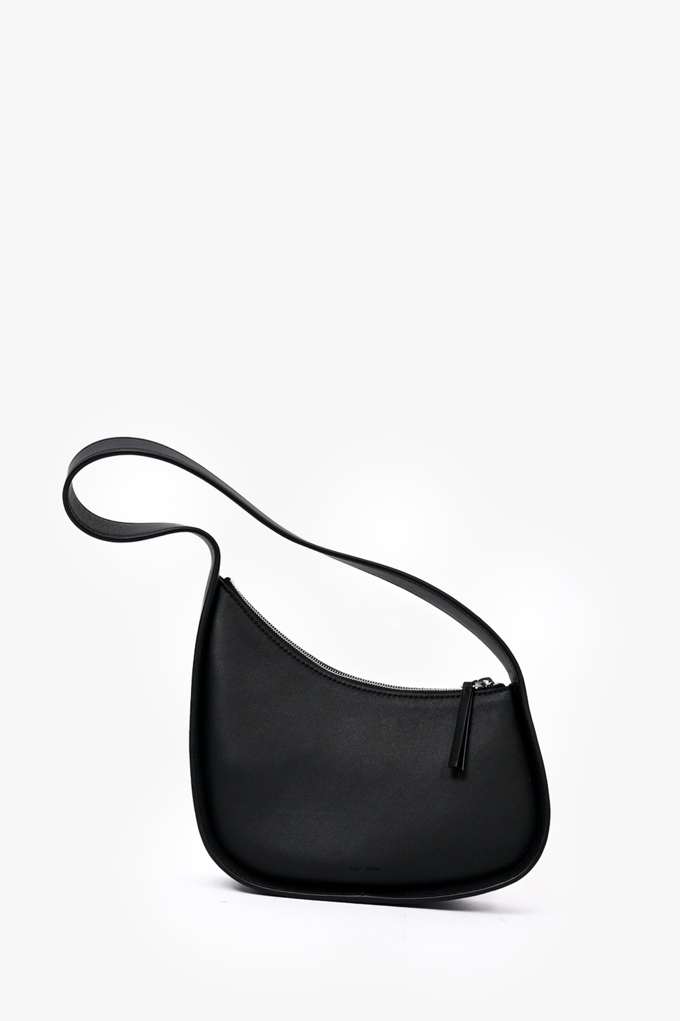 The Row Black Leather 'Half Moon' Shoulder Bag