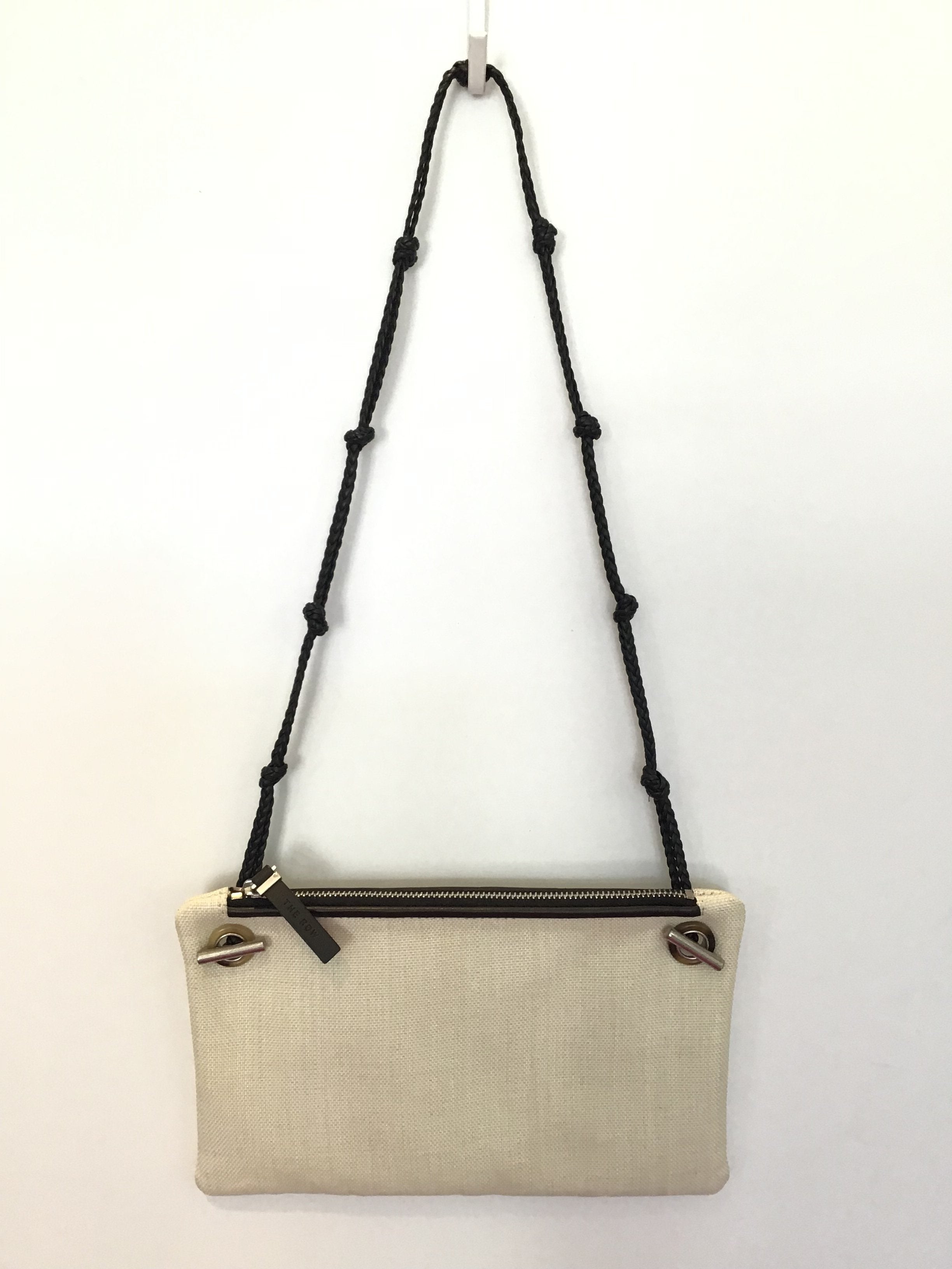 The Row Mini Coated Canvas Shoulder Bag with knotted leather removable strap