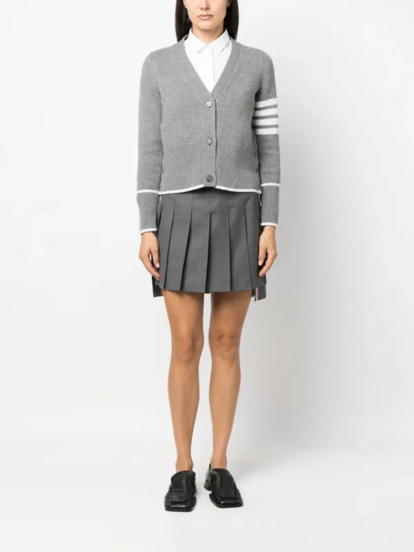 Thom Browne Sail Boat Cardigan Light Grey | Luxury and style at your fingertips