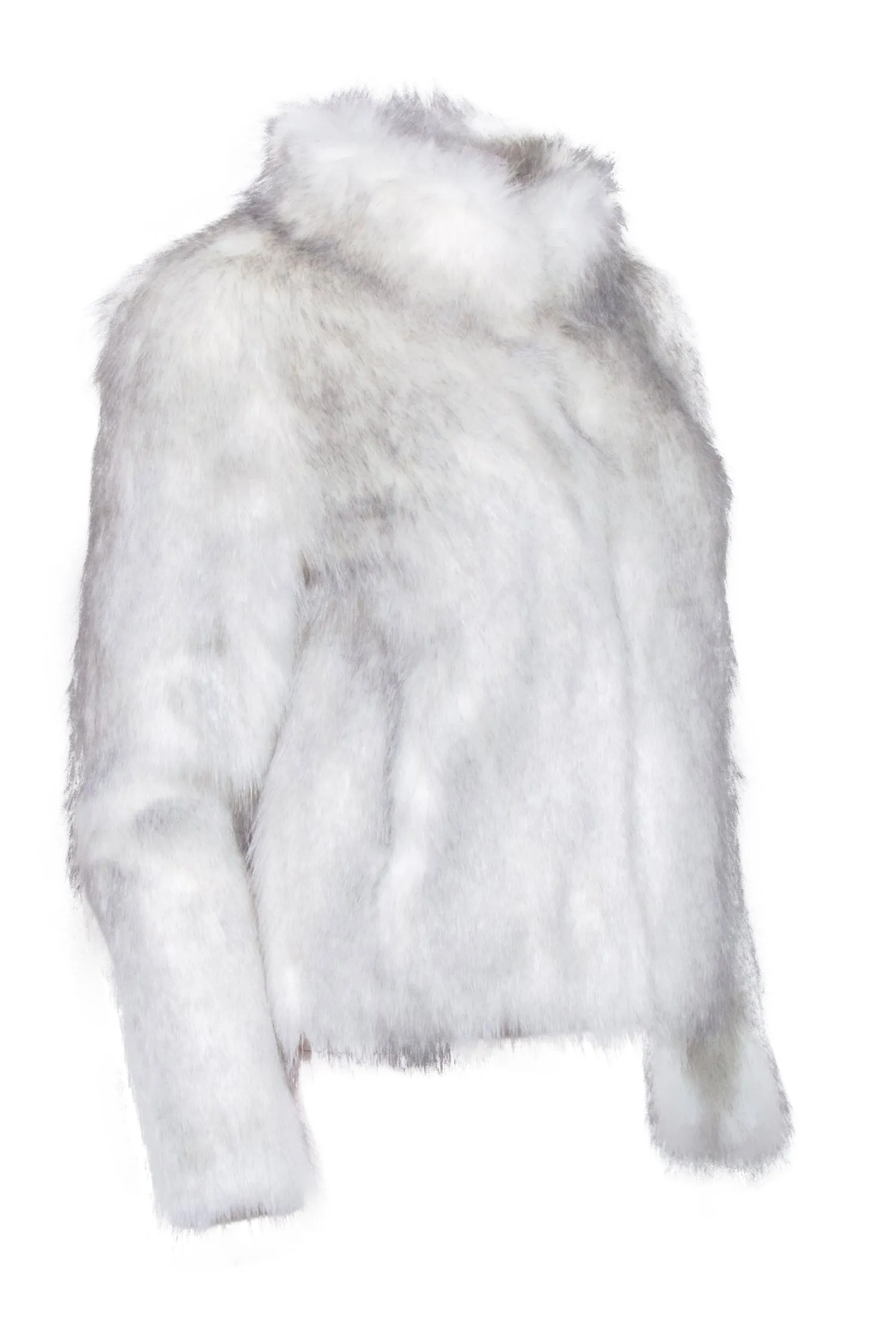 Unreal Fur - White & Grey Blend Faux Fur Coat Sz XS