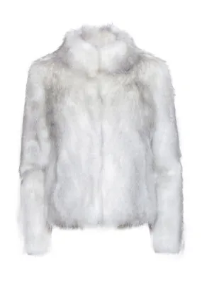 Unreal Fur - White & Grey Blend Faux Fur Coat Sz XS