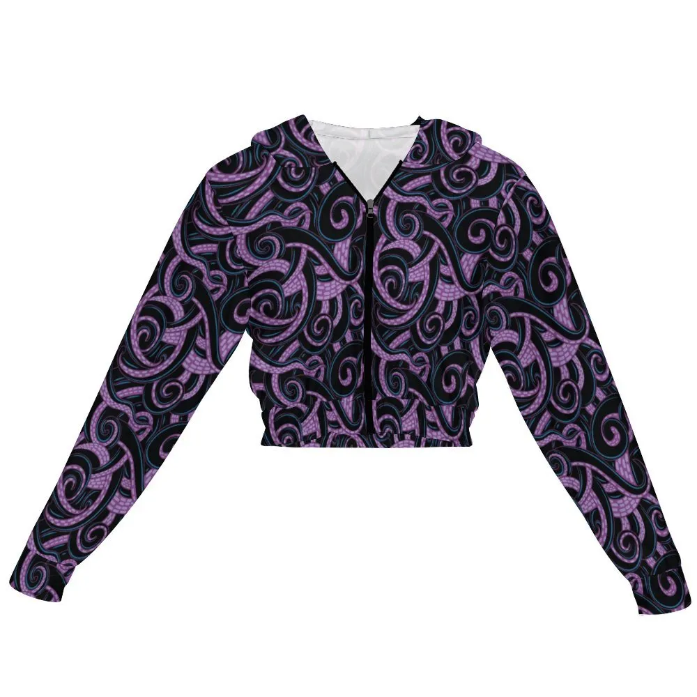 Ursula Tentacles Women's Cropped Zipper Jacket