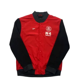 Vintage 90s Red + Black Stussy Varsity Jacket - Extra Large