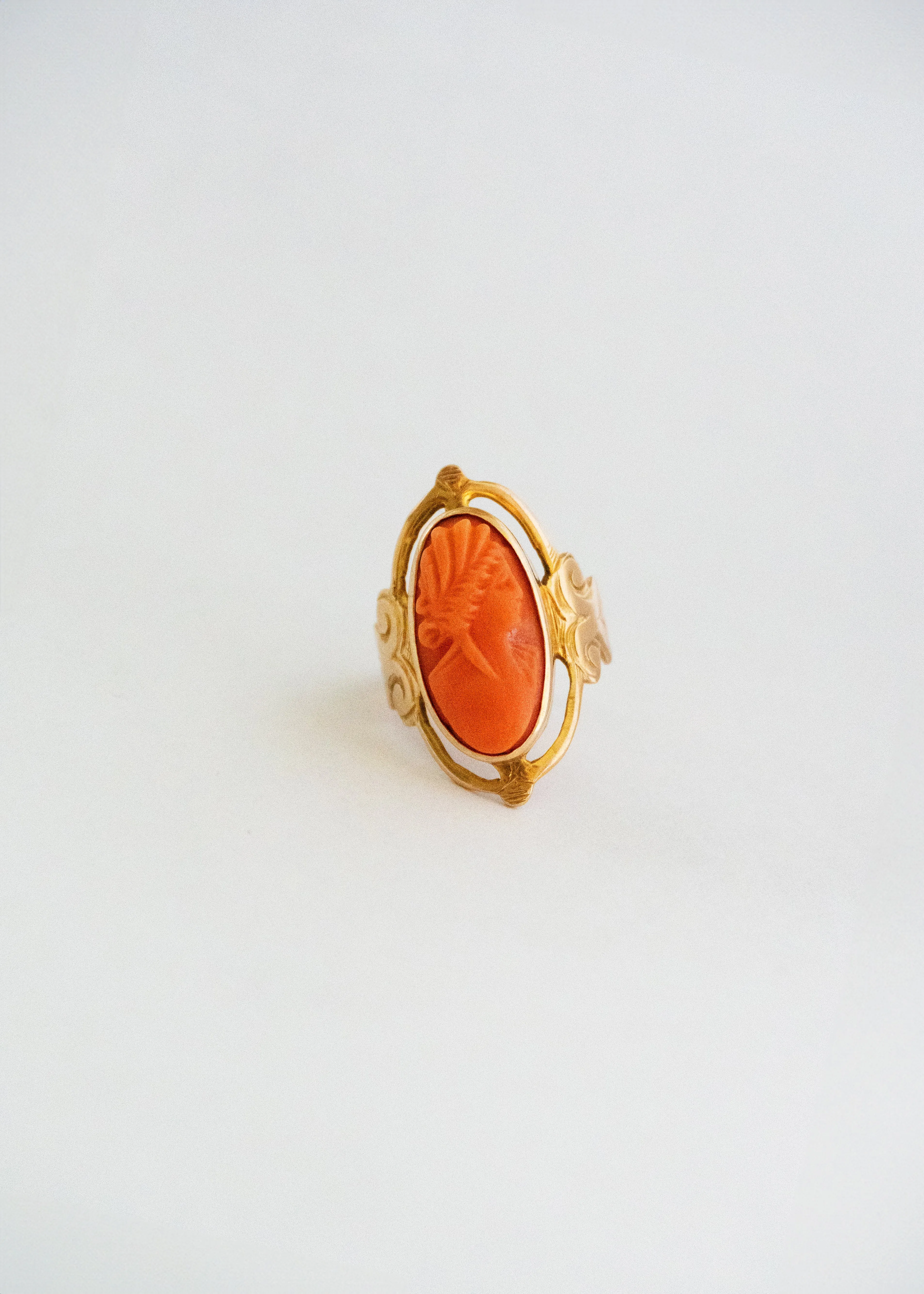 Vintage Carved Woman Ring