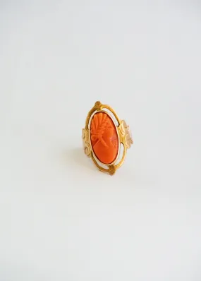 Vintage Carved Woman Ring