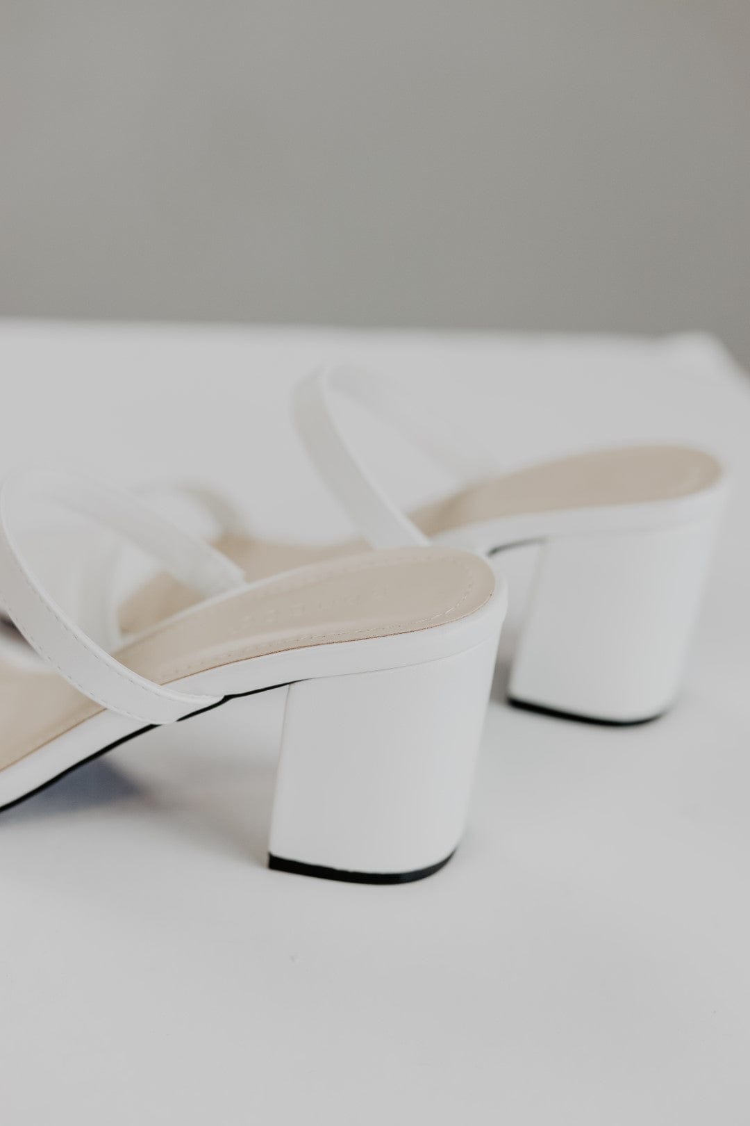 White Double Strap Heels