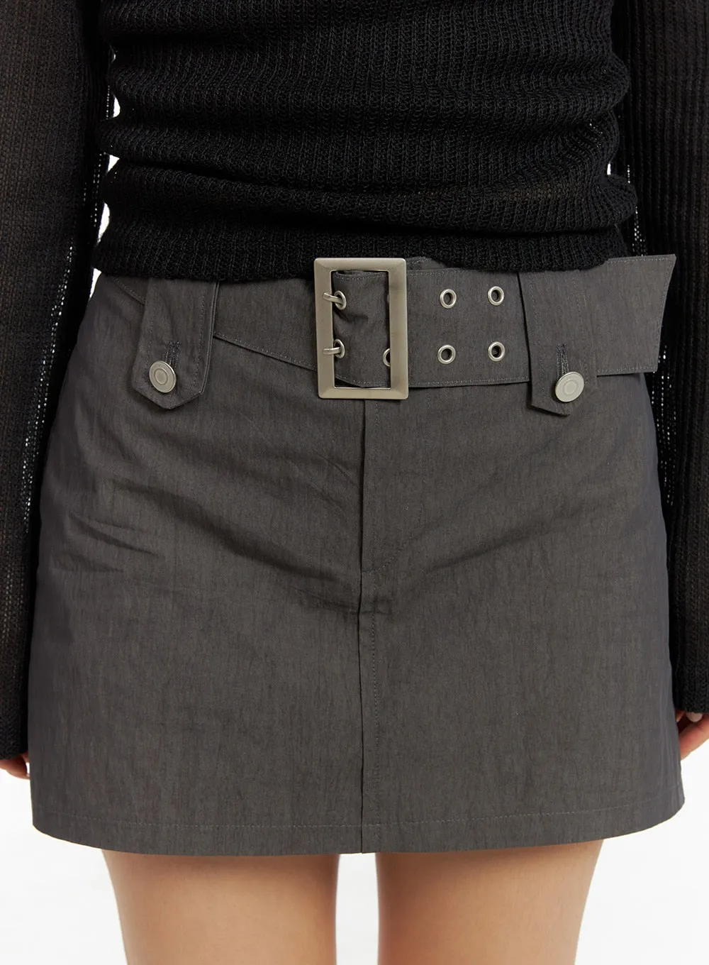 Wide Belt Mini Skirt CM426