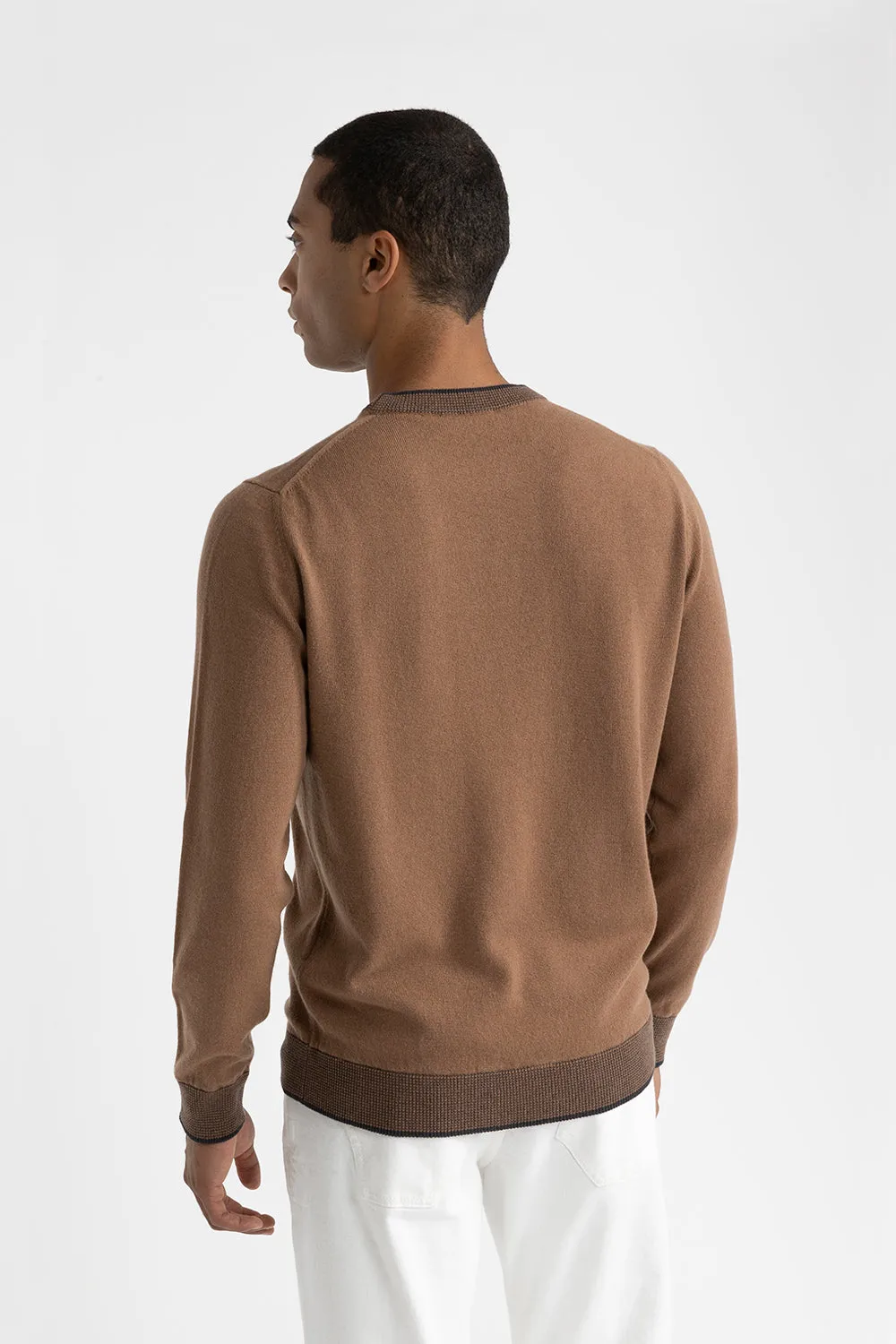 Wool, silk and cashmere crewneck sweater