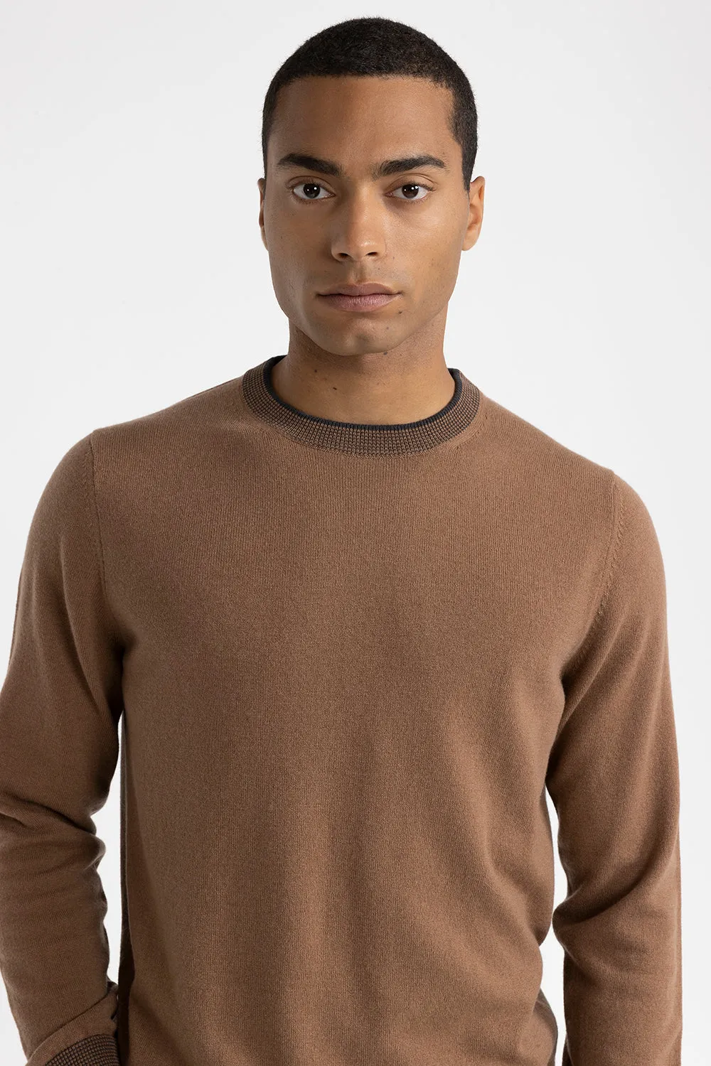 Wool, silk and cashmere crewneck sweater