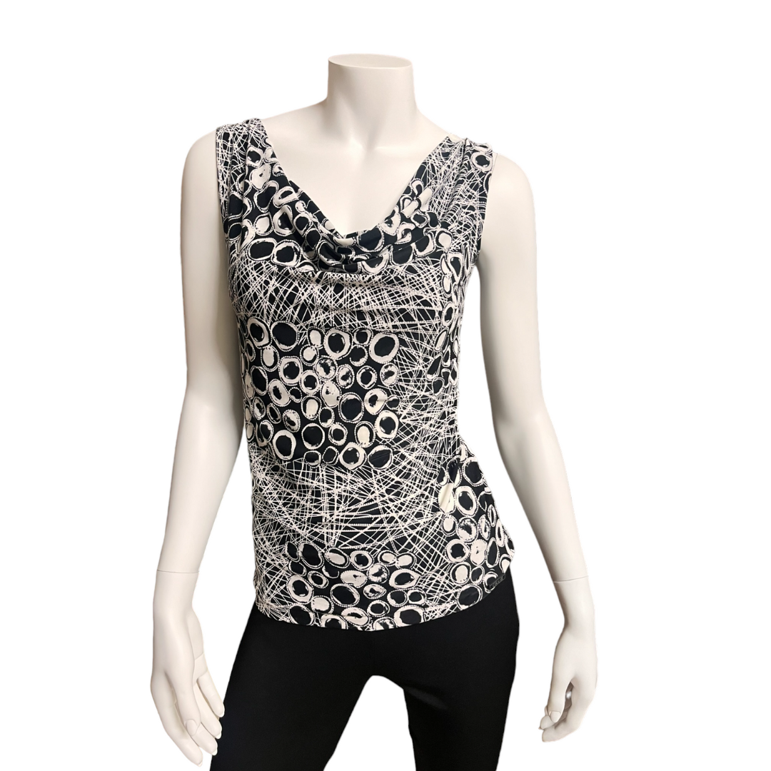 Zahra Top - Black/White Pattern