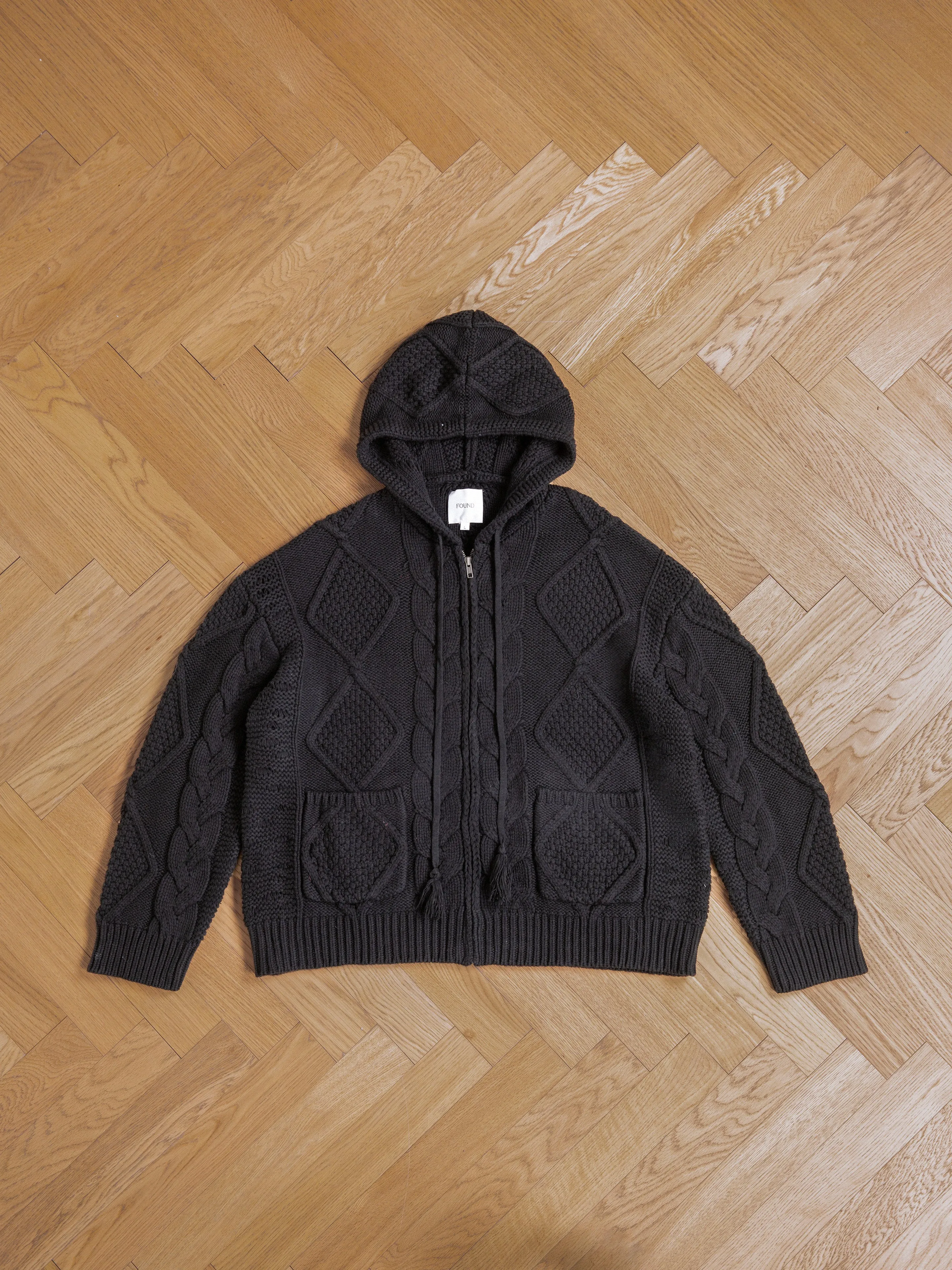 Zip Up Cable Knit Hoodie