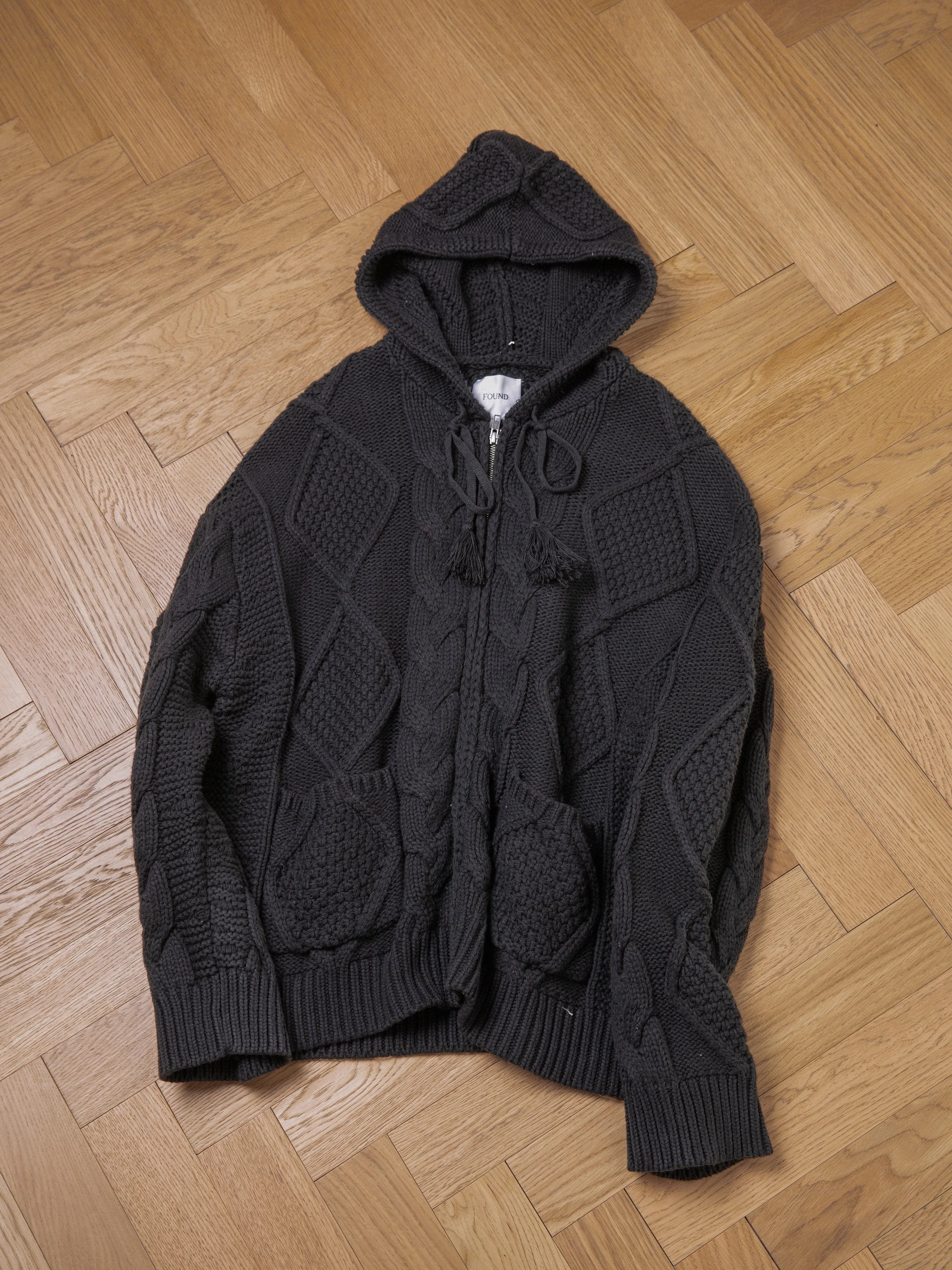 Zip Up Cable Knit Hoodie